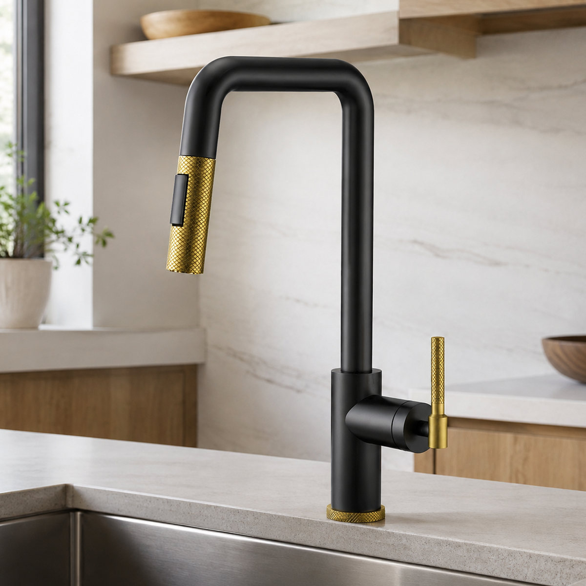 Single Handle Pull-Down Kitchen Faucet