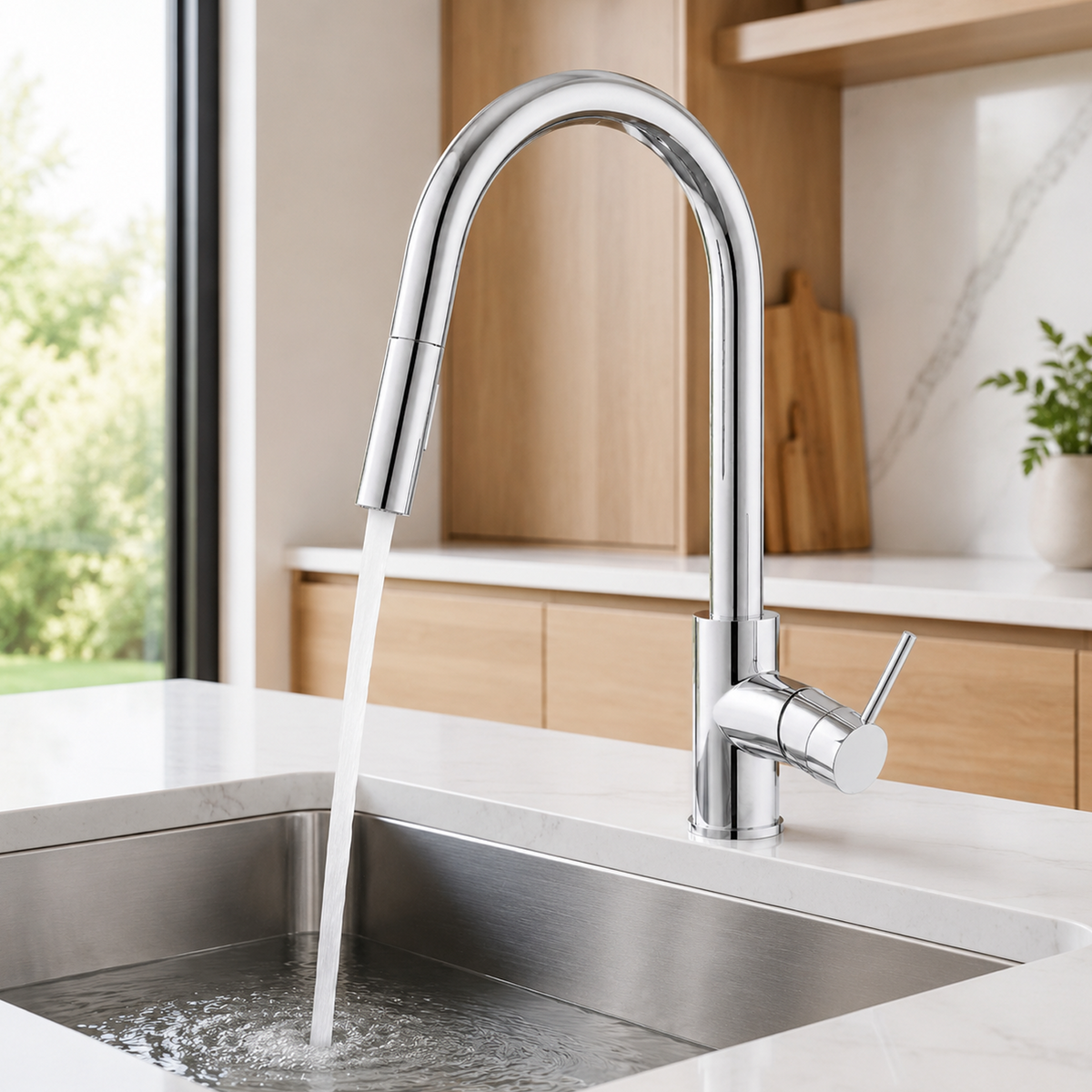 Single Handle Pull-Down Kitchen Faucet