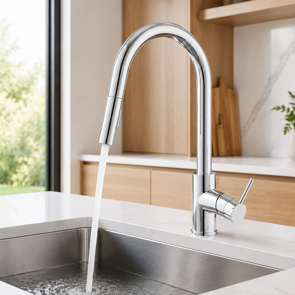 Single Handle Pull-Down Kitchen Faucet